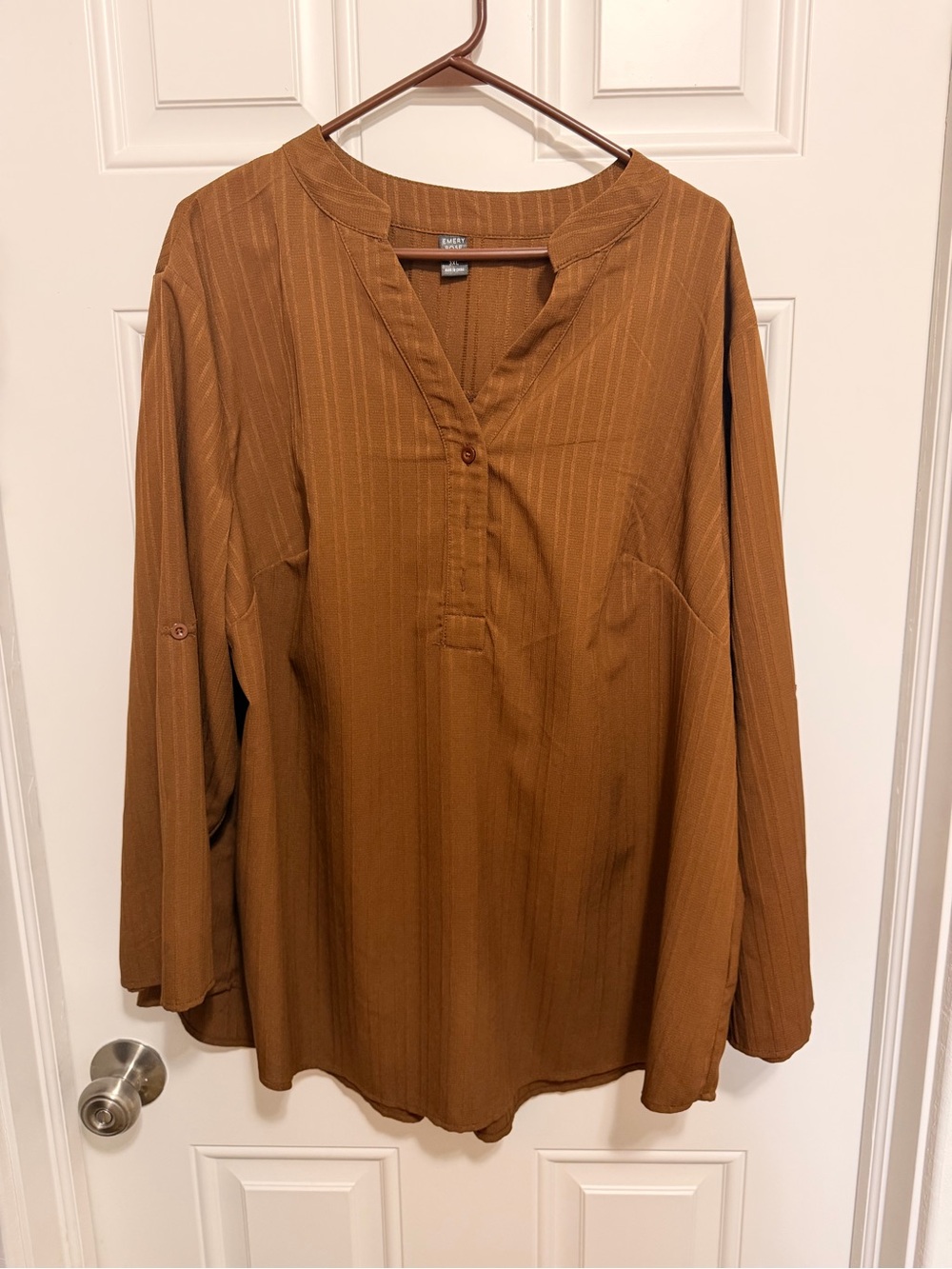 Chico's Rust Brown V-Neck Button Tunic